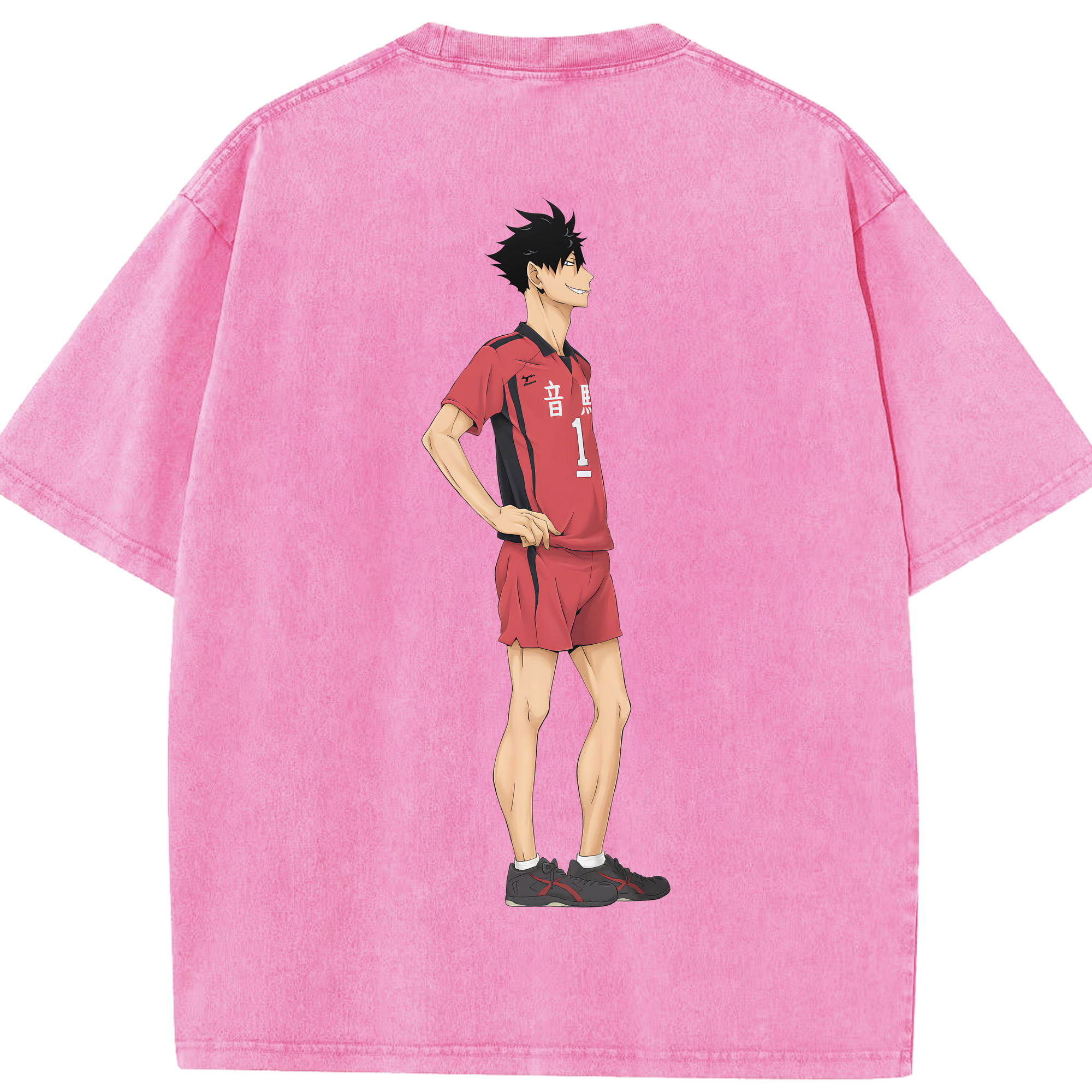 （画像用） ハイキュー!! Haikyu!! 綿100% ヴィンテージ風 半袖Tシャツ（背面プリント）